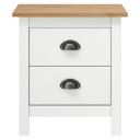 vidaXL Nattbord Hill hvit 46x35x49,5 cm heltre furu