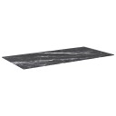  Bordplate svart 100x50 cm 6 mm herdet glass med marmor design