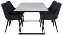 Venture Design Estelle & Plaza spisegruppe Hvit/svart 4 st stoler & bord 140 x 90 cm