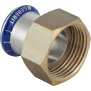 15mm x 1/2" kobling med unionsmutter muff/muff Mapress RF/messing