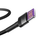 Baseus USB-C 40W QC 3.0 Hurtiglading Kebal 1m Svart