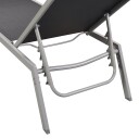 vidaXL Solsenger 2 stk med bord stål og textilene svart