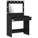  Smykkebord med LED lamper Svart Eik 78,5x41x135 cm