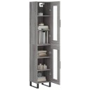 vidaXL Highboard grå sonoma 34,5x34x180 cm konstruert tre 8720845488772