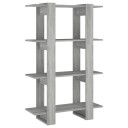 vidaXL Bokhylle/romdeler gr? sonoma eik 80x30x123,5 cm