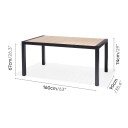 Lifestyle Garden Panama spisegruppe Teak/svart 4 stablestoler 2 posisjonsstoler & bord 160x90 cm