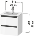 Duravit Ketho.2 Servantskap 2 Skuffer 510x420 mm Grafitt Matt