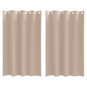  Gardiner med gardiner 2 pcs Gråbrun Polyester