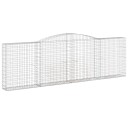 vidaXL Gabionkurver buede 2 stk 400x30x120/140 cm galvanisert jern