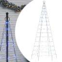 vidaXL Juletrelys på flaggstang 200 LED blå 180 cm
