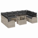  Hagesofa Set med pute 10 pcs Lysegrå 100 x 55 x 73 cm
