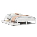  Sengeramme uten madrass hvit 135x190 cm heltre furu 8721102938160