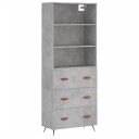  Highboard betonggrå 69,5x34x180 cm konstruert tre
