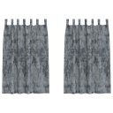  Gardin med gardiner 2 pcs Sølvgrå 175 x 140 cm Fløyel