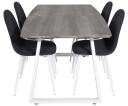 Venture Design Inca & Polar spisegruppe Grå/svart 4 st stoler & bord 160 x 85 cm