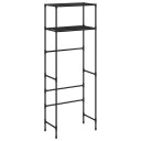 vidaXL Oppbevaringsstativ 2 hyller toalett svart 53,5x28x143 cm jern