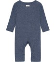 Blå Rompers Ls Melange Rib   Navy   74