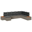 vidaXL Hagesofa Set 9 stk. 8-Antall seter Grå Polyrattan