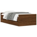 vidaXL Sengeramme med skuffer brun eik 75x190 cm 8721012246089