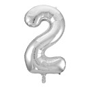 Folie Ballong Sølv 86 cm - Tallet 2