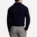 Ralph Lauren Waffle Wool-Cotton Quarter-Zip Sweater - Hunter Navy Blå S