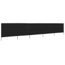 vidaXL Vindskjerm 5 paneler stoff 600x160 cm svart