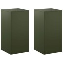 vidaXL Planteholder 2 pcs Olivengrønn 40 x 40 x 80 cm Stål