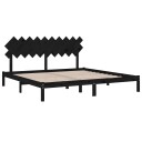 vidaXL Sengeramme svart 200x200 cm heltre
