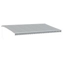  Manuell uttrekkbar markise med LED antrasitt og hvit 600x350 cm