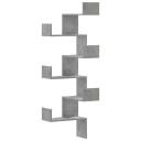  Veggmontert hjørnehylle betonggrå 45x45x147 cm konstruert tre