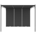 vidaXL Hagepaviljong med sidegardin 3x3x2,25 m antrasitt