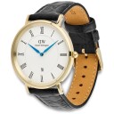 Daniel Wellington DW Watch Classic Roman Numerals Date Black Croc Belly Gold 40mm