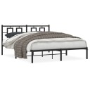  Sengeramme i metall med sengegavl svart 150x200 cm
