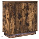 Sideboard med LED Røkt Eik 71x34,5x75 cm Laget av Tre