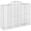 vidaXL Gabionkurver buede 3 stk 200x50x140/160 cm galvanisert jern