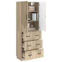 vidaXL Skapsett 2 pcs Sonoma eik 66 x 34,5 x 87 cm Konstruert tre