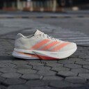 Adidas Men"s Adizero Boston 13 Off White / Lucid Orange / Grey 42