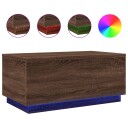  Salongbord med LED-lys brun eik 90x50x40 cm 8721012466500