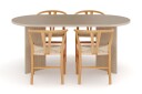 Dano Spisebord 180 cm med 4 Dastoori Spisestoler - Travertin / Natur