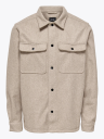 Only & Sons Sash Woolen Look Long Sleeve Shirt Beige XL
