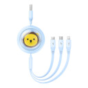 Baseus Charging Cable 3w1 USB to USB-C USB-M Lightning 3.5A 1.1m (blue)