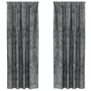  Gardin med gardiner 2 pcs Grå 245 x 140 cm Fløyel