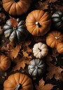 Autumn Pumpkins and Leaves Plakat Plakat / 40x50cm