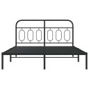  Sengeramme i metall med hodegavl svart 135x190 cm 8721102645860