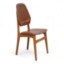 Secundo Nyrenset Retro spisestuestoler i teak/brun 1960-talls stil