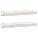  Vegghyller 2 stk hvit 80x12x9 cm heltre furu