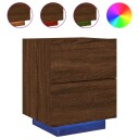  Nattbord med LED brun eik konstruert tre 8721012253315