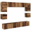  TV benksett 8 pcs Gammelt tre 100 x 30 x 30 cm Konstruert tre
