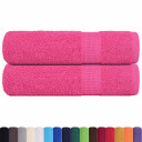  Håndklær FROGN 2 stk rosa 50x100 cm 360 gsm