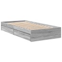  Sengeramme med skuffer grå sonoma 90x200 cm konstruert tre 8721102623363